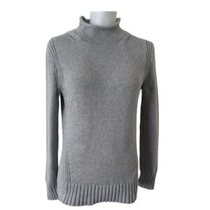 J. Crew Always Roll Neck Fisherman Sweater Long Sleeve Womens Small Gray